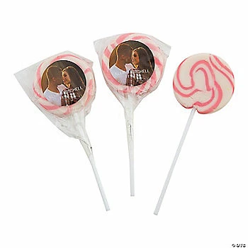 Buy β€οΈ Personalized Custom Photo Pink Swirl Pops - 12 Pc. π€©