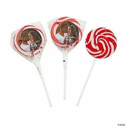 Cheapest 🎉 Personalized Custom Photo Red Swirl Pops - 12 Pc. 🧨