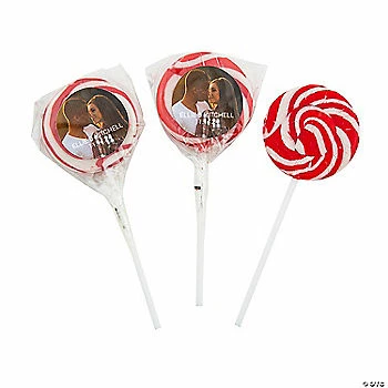 Cheapest ๐ Personalized Custom Photo Red Swirl Pops - 12 Pc. ๐งจ
