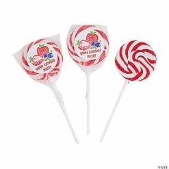 Flash Sale 🔔 Personalized Berry Party Swirl Lollipops - 24 Pc. 😍