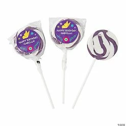 Cheapest 😀 Personalized Enchanted Party Purple Swirl Pops - 12 Pc. 🔥