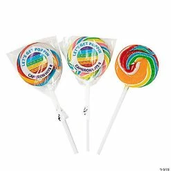 Hot Sale 🛒 Personalized Lotsa Pops Party Rainbow Swirl Lollipops – 24 Pc. 😉