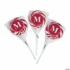 Wholesale ❤️ Personalized Red Monogram Swirl Lollipops - 24 Pc. 😍