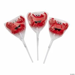 Wholesale ๐ Crab Character Lollipops - 12 Pc. ๐งจ