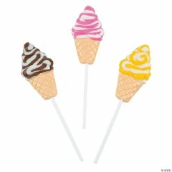 Outlet ❤️ Ice Cream Cone-Shaped Lollipops - 12 Pc. 🤩